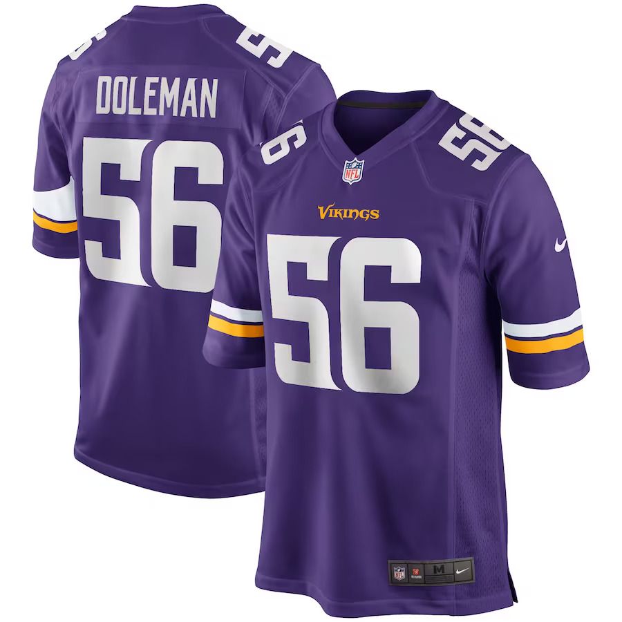 Men Minnesota Vikings #56 Chris Doleman Nike Purple Game Retired Player NFL Jersey
